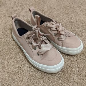 Pink Sperry Sneakers with Ribbon Laces
